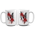 thumbnail image 1 of Custom Initial M Coffee Mug for Women, Personalized Ceramic 11oz 15oz Monogram Cup, Letter Design for Birthday, Mom, or Work Use, 1 of 6