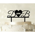 thumbnail image 1 of "Custom Initial Wedding Cake Topper Personalized Shiny Black Cake Topper Color Option Available 5""-7"" Inches Wide", 1 of 1