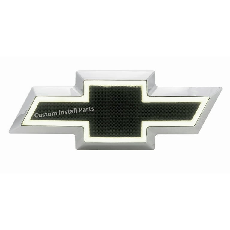 Custom Install Parts Front Grille Textured Black Bowtie Emblem with White LED Compatible with Chevy Silverado 2500 HD 2011 2013 and Silverado 3500 HD