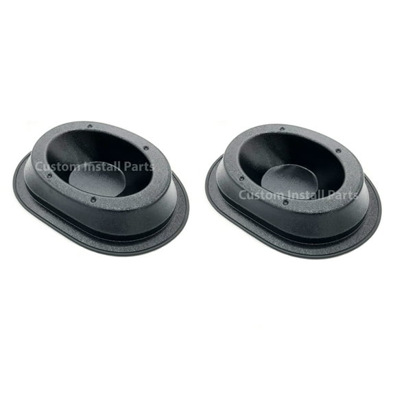 Custom Install Parts Pair of Universal Angled Shallow Speaker Pod Enclosures for the Installation of 6x9 Inch Speakers