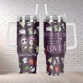 thumbnail image 1 of Custom Jack And Sally Tumbler 40 Oz, Nightmare Before Christmas Tumbler, Disney Couple Tumbler, Coffee Cup, Travel Tumbler, Couple Gift, 1 of 3