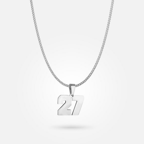 Custom Jersey Number Pendant With Chain Necklace