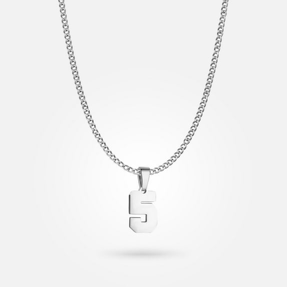 Custom Jersey Number Pendant With Chain Necklace