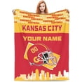 thumbnail image 1 of Custom Kansas City Blanket Personalized Throw Blankets Name and Number for Men Women Boy Football Style Decor Gifts, 1 of 6