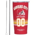 thumbnail image 1 of Custom Kansas City Tumbler, Personalized Name and Number Tumbler Cup, Customized Stainless Steel Travel Coffee Mug Keeps Drinks Cold and hot Gifts for Men Women Fans, 1 of 6