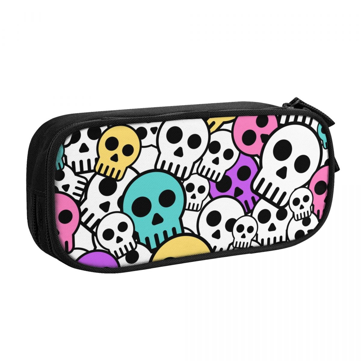 Custom Kawaii Horror Skull Print Pencil Case for Large Storage Skeleton ...