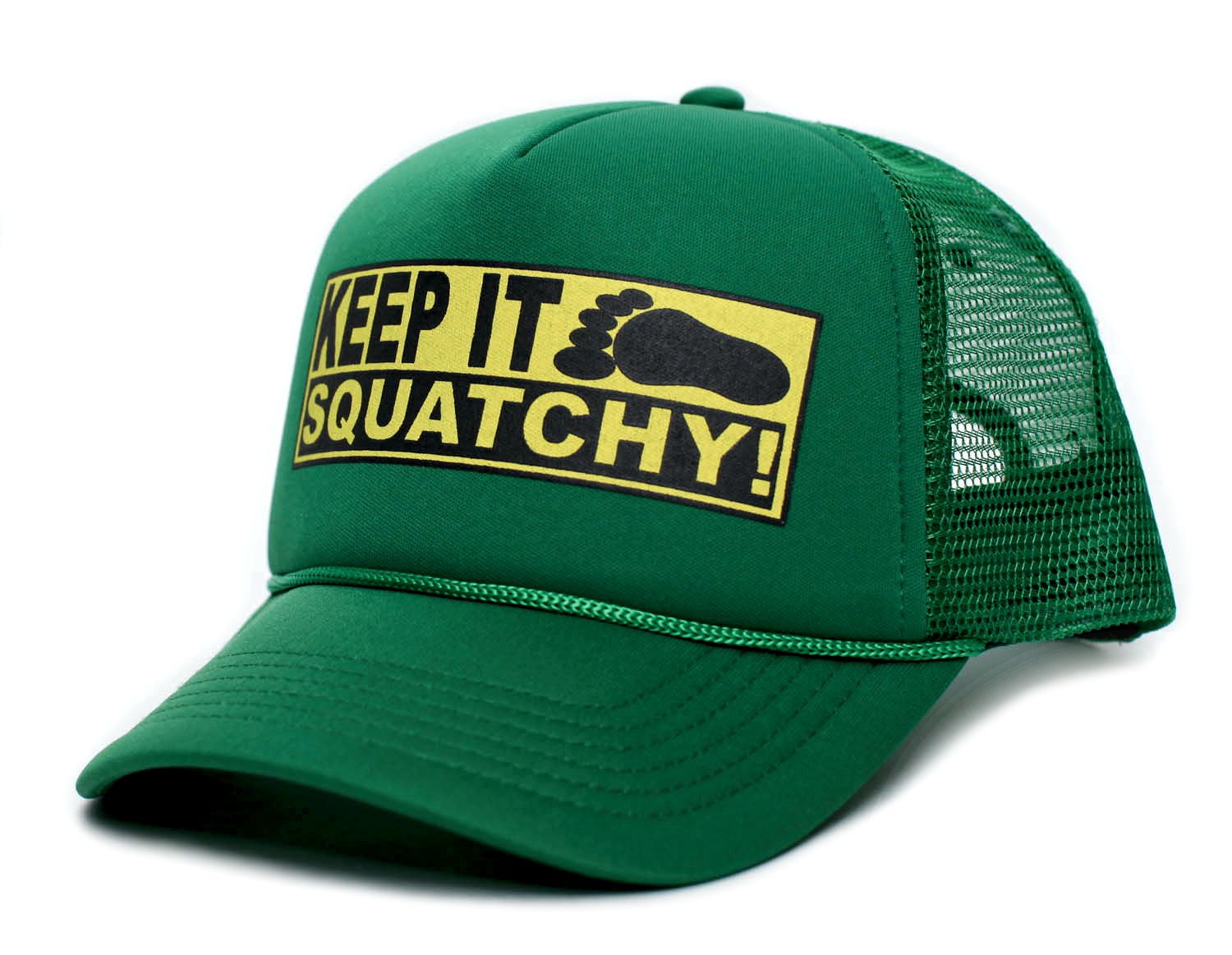 Custom Keep It Squatchy Bobo Adult Truckers Hat Cap Kelly