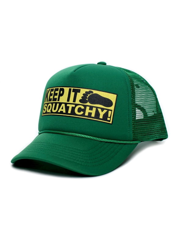 Custom Keep It Squatchy Bobo Adult Truckers Hat Cap Kelly Green