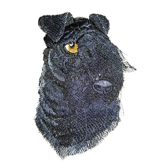 Custom Kerry Blue Terrier Dog Face Embroidery IronOn/Sew patch [5.5" x 4"]