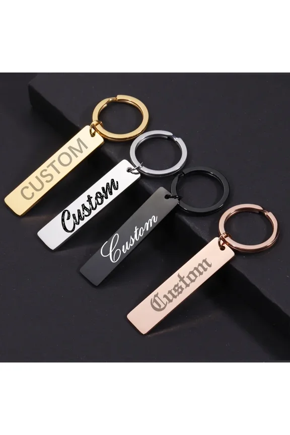 Custom Keychain Engraved with Name & Date, My Love My Life My Friend Message, Personalized Gift Key Ring for Couples, Men, Women