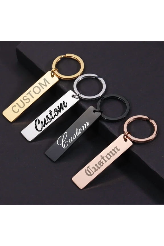 Custom Keychain Engraved with Name & Date, My Love My Life My Friend Message, Personalized Gift Key Ring for Couples, Men, Women