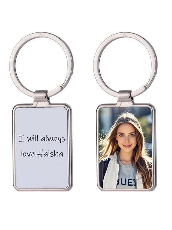 Custom Keychain with Picture - Personalized Engraving Keychains with Photo/Text for Wife Men Boyfriend Husband Gift