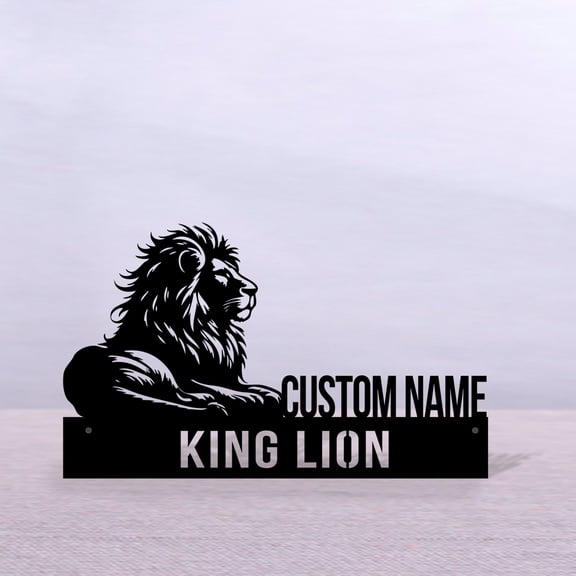 Custom King Lion Desk Name Plate Wedge Personalized Lion Lover Nameplate Office Sign Company Shelf Tabletop Wild Animal Plaque