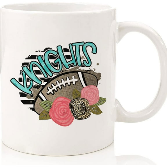 Custom Knights Football Coffee Mug, Personalize This Gift With A Name, Football Mom, Football Mama, Highschool Sports, Team Spirit, Ceramic Novelty Coffee Mugs 11oz, 15oz Mug, Tea Cup, G