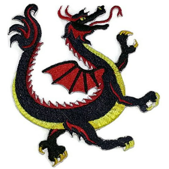 Custom Korean Happy Dragon Embroidered Iron on/Sew patch [5" * 4.2"]