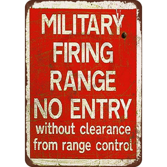Custom Kraze Military Firing Range Vintage Reproduction Metal tin Sign 8 x 12