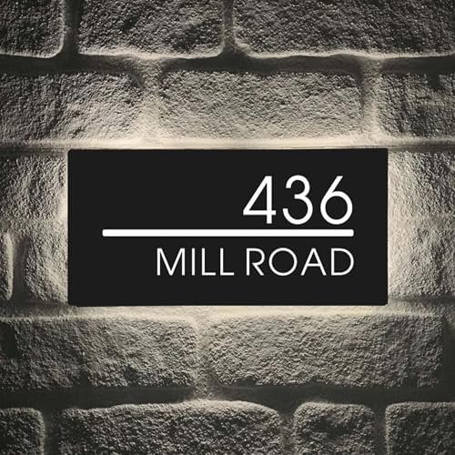 Custom LED House Numbers for Outside, Solar Illuminated Address SignsPersonalized Waterproof Backlit House Numbers, Address Plaque for Home, Street, Garage, Shop, Yard, Office