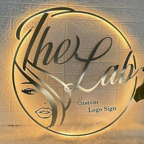 Custom LED Logo Sign, Round Acrylic Custom Logo for Business ...