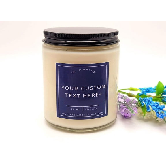 Custom Label Text Natural Soy Wax Candle - Gift for her Engagement Gift- Funny Gift