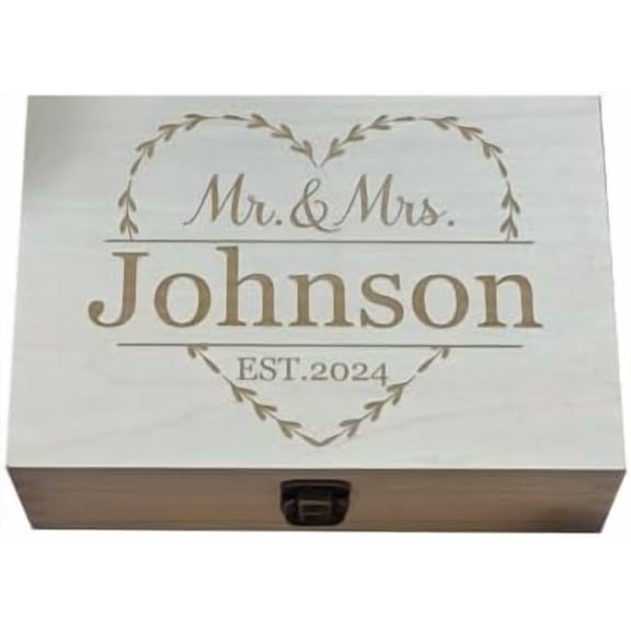 Custom Laser Engraved Mr and Mrs Wedding Gift Box - Perfect Personalized Present for Couples, Unique Wedding Decoration & Keepsake$$Home Decor, Kitchen, & Other
