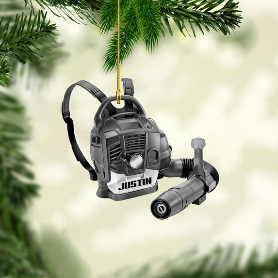 Custom Leaf Blower Christmas Ornament 2025 Leaf Blowers Ornament for Christmas Tree Decor Hanging Leaf Blower Ornament Lover Gift Xmas Leaf Blowers Gift Xmas (OLB20) - 3382 (Grey)
