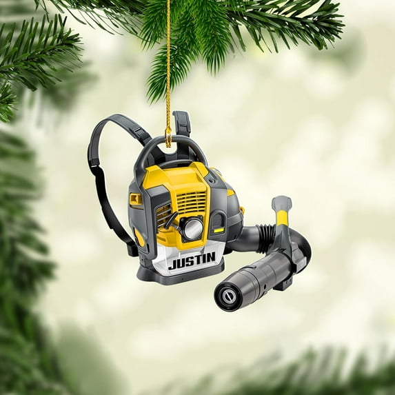 Custom Leaf Blower Christmas Ornament 2025 Leaf Blowers Ornament for Christmas Tree Decor Hanging Leaf Blower Ornament Lover Gift Xmas Leaf Blowers Gift Xmas (OLB20) - 3382 (Yellow)