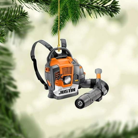 Custom Leaf Blower Christmas Ornament 2025 Leaf Blowers Ornament for Christmas Tree Decor Hanging Leaf Blower Ornament Lover Gift Xmas Leaf Blowers Gift Xmas (OLB20) - 3382 (Orange)