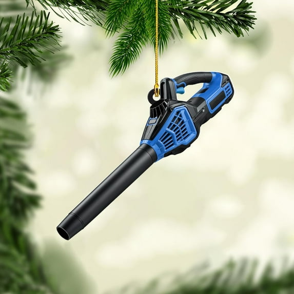 Custom Leaf Blower Christmas Ornament 2025 Leaf Blowers Ornament for Christmas Tree Decor Hanging Leaf Blower Ornament Lover Gift Xmas Leaf Blowers Gift Xmas (OLB13) - 3383 (Blue)