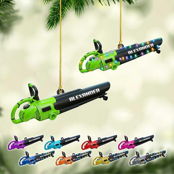 Custom Leaf Blower Christmas Ornament 2025 Leaf Blowers Ornament for Christmas Tree Decor Hanging Leaf Blower Ornament Lover Gift Xmas Leaf Blowers Gift Xmas (OLB11) - 3381 (Green)