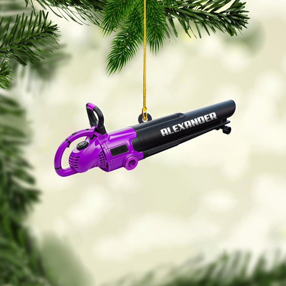 Custom Leaf Blower Christmas Ornament 2025 Leaf Blowers Ornament for Christmas Tree Decor Hanging Leaf Blower Ornament Lover Gift Xmas Leaf Blowers Gift Xmas (OLB11) - 3381 (Purple)