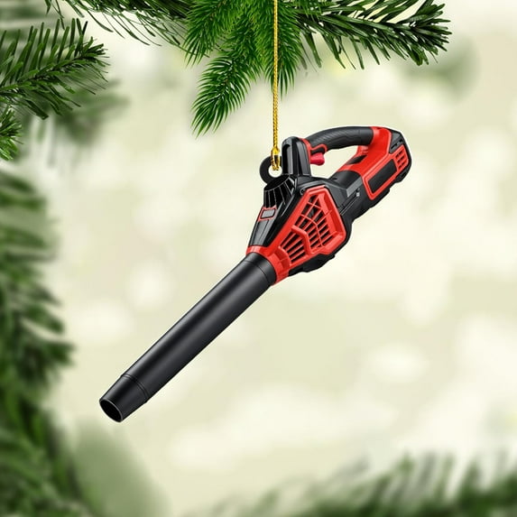 Custom Leaf Blower Christmas Ornament 2025 Leaf Blowers Ornament for Christmas Tree Decor Hanging Leaf Blower Ornament Lover Gift Xmas Leaf Blowers Gift Xmas (OLB13) - 3383 (Red)