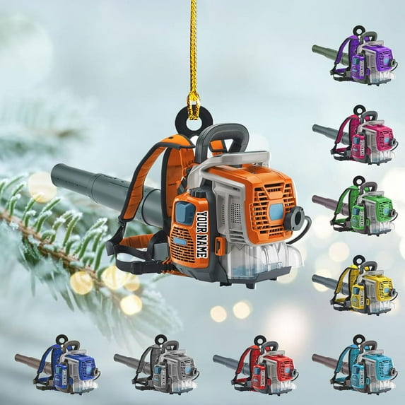 Custom Leaf Blowers Christmas Light Ornament, Leaf Blowers Ornament Decor, Lawn Mowers Hanging Tree Ornament, Agricultural Xmas Ornament, Farmer Ornament, Christmas Tree Decor (Acrylic, Style 3) -