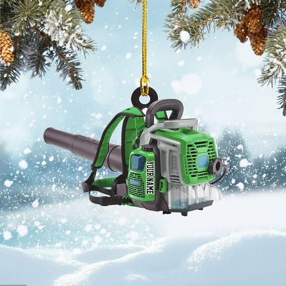 Custom Leaf Blowers Christmas Light Ornament, Leaf Blowers Ornament Decor, Lawn Mowers Hanging Tree Ornament, Agricultural Xmas Ornament, Farmer Ornament, Christmas Tree Decor (Acrylic, Style 3) -