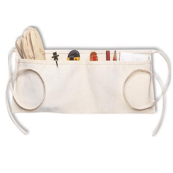 Custom Leather Craft Tool Works Canvas 2-Pocket White General Purpose Cooking Apron