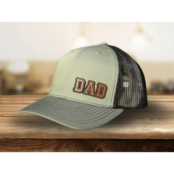 Custom Leather Patch Hat for Dad, Gift for Dad, for Dad, Patch for Trucker Hat, Father's Day Gift, Richardson 112 Hat, New Dad Hat