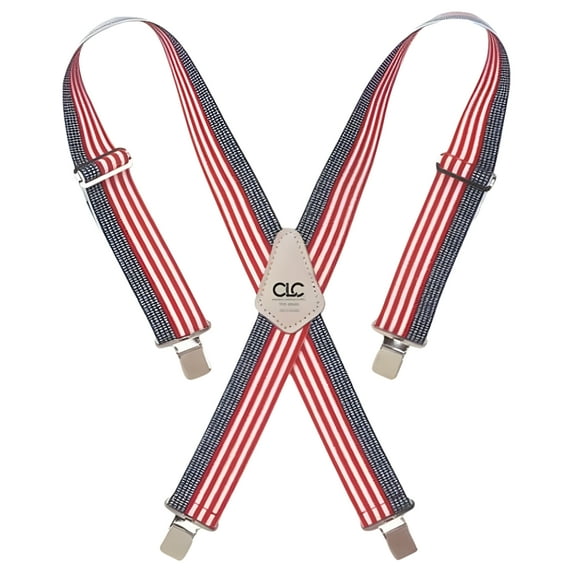 Custom Leathercraft 110USA 2" Wide Red, White and Blue Work Suspenders