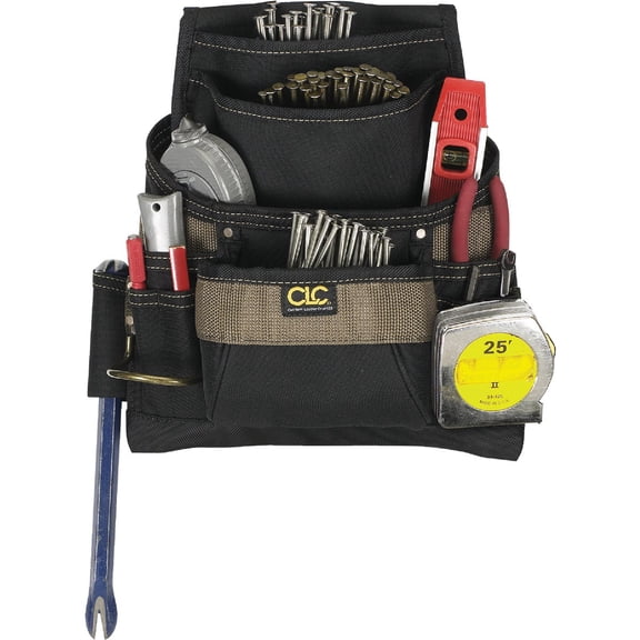 CLC Custom Leathercraft 1620 Tool Bag, 11 Pockets, Steel Hammer Loop Heavy-Duty Construction, Professional Use