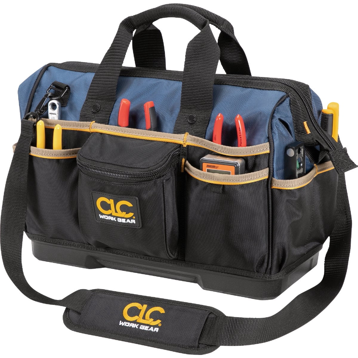 Custom Leathercraft CLC Work Gear PB1563 16" Molded Base BigMouth Tote Tool Bag — Home & Garage Storage, Stackable Design