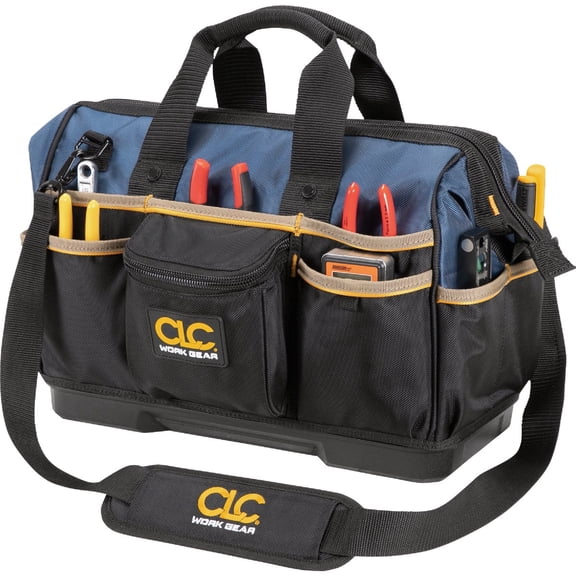 Custom Leathercraft CLC Work Gear PB1563 16" Molded Base BigMouth Tote Tool Bag — Home & Garage Storage, Stackable Design