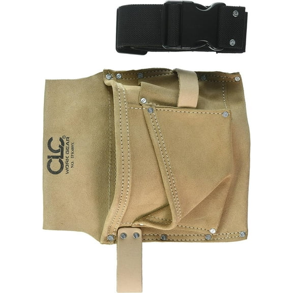 Custom Leathercraft IP489X 3-Pocket Nail and Tool Bag with Polyweb Belt