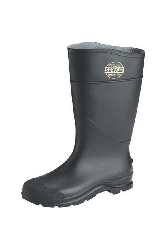 Custom Leathercraft Rain Wear R24009 Over the Sock Black PVC Rain Boot, With Steel Toe, Size 9