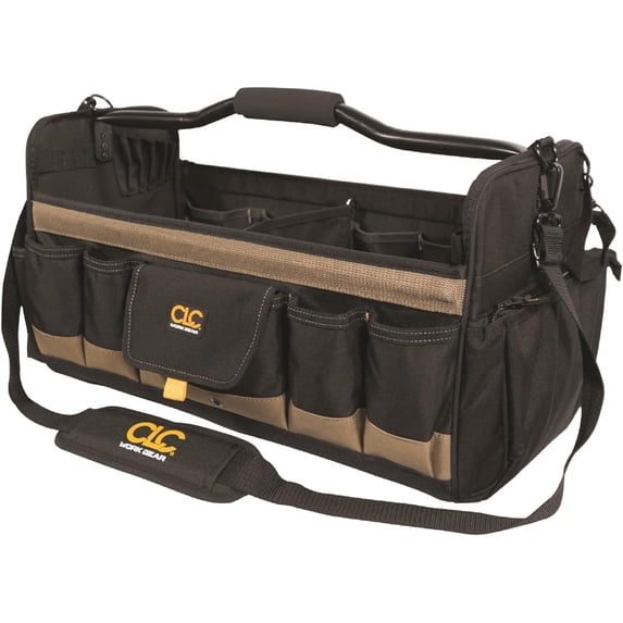 Custom Leathercraft WORK GEAR 1579 20 Inch, Open Top, Soft Sided Tool Box, 27 Pockets