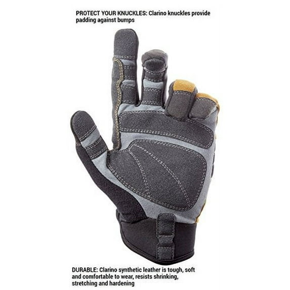 Custom Leathercraft Handyman Flex Grip Work Gloves – XX Large With Clarino Leather Palms