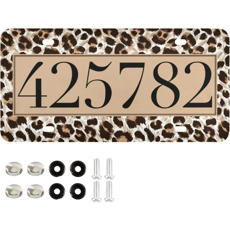 Custom Leopard Cheetah Print Animal License Plate, Personalized 