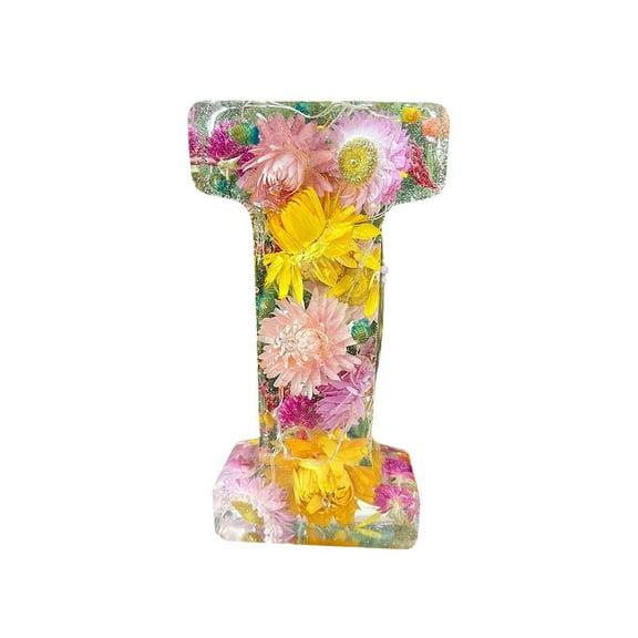 Custom Letter Floral Night Light, Nature-Inspired Resin Design, LED Ambiance, Unique Home Decor