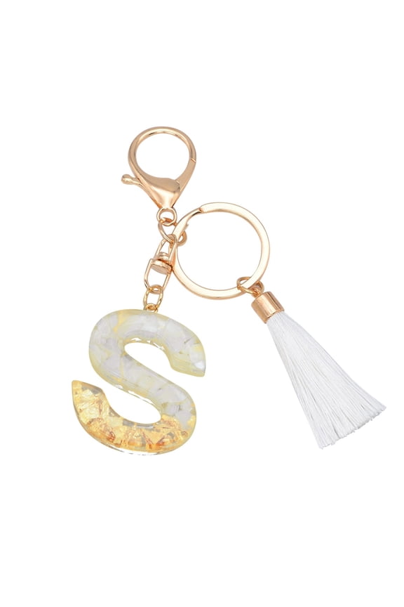 Custom Letter Keychain Translucent Resin Pendant Name Keyrings Durable Stylish Accessories for Keys