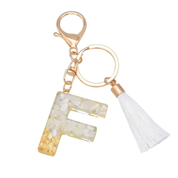Custom Letter Keychain Translucent Resin Pendant Name Keyrings Durable Stylish Accessories for Keys