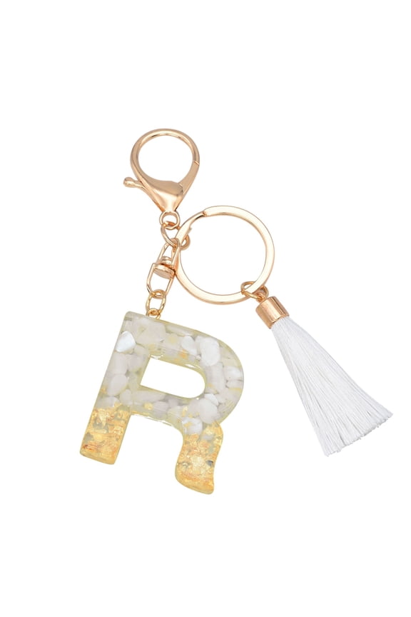 Custom Letter Keychain Translucent Resin Pendant Name Keyring Durable Stylish Accessory for Keys Bags