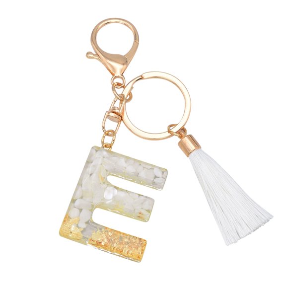 Custom Letter Keychain Translucent Resin Pendant Name Keyrings Durable Stylish Accessories for Keys