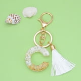 XGALBLA Women's Rhinestone Alphabet Letter Keychain With Tassel & Simulated Pearls - Bag Charm